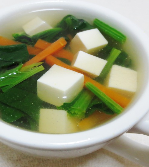 豆腐とほうれん草のスープ　B