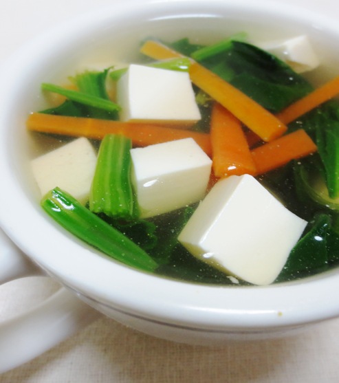 豆腐とほうれん草のスープ　大