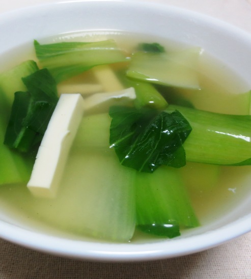 青梗菜と豆腐のスープ大