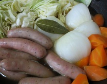 春野菜とソーセージのスープ煮　調理④