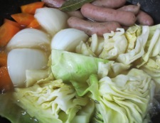春野菜とソーセージのスープ煮　調理⑤