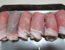 豚肉の青梗菜巻き　調理⑥