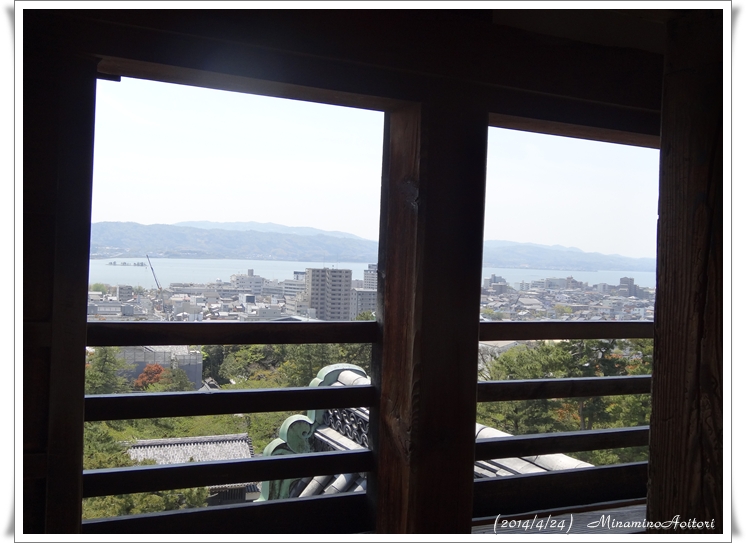 天守閣(窓)から宍道湖2014･4･23~25 446